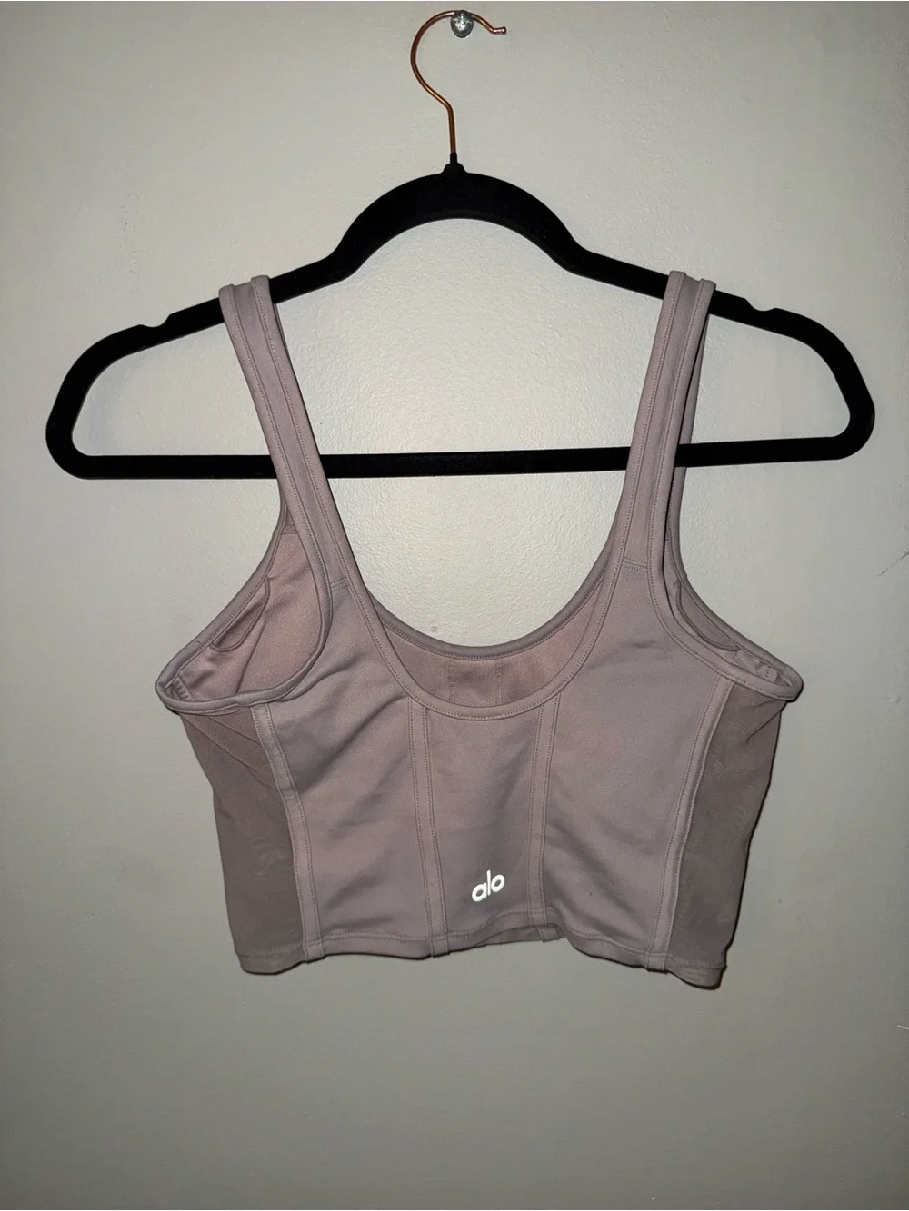 Alo Yoga Airbrush Mesh Corset Tank in nude beige sz small
